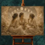 Moon Sisters Celestial Feminine Wall Art Canvas Print - Image 3