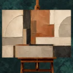 Terracotta Architectural Balance Geometric Abstract Wall Art Canvas Print - Image 2