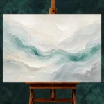 Aqua Tide Fluid Abstract Wall Art Canvas Print - Image 2