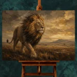 Roaming Sovereign Lion Wall Art Canvas Print - Image 2