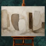 Stone Forms Textured Abstract Wall Art Canvas Print - Image 2