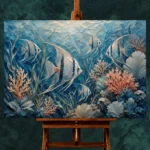 Coral Reef Angelfish Sea Life Wall Art Canvas Print - Image 2