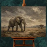 Savanna Elephant Wildlife Portrait Wall Art Canvas Print - Image 2