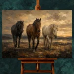 Running Chestnut Horse Wall Art Canvas Print - Image 2