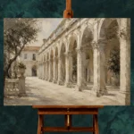 Renaissance Arcade Classical Architecture Wall Art Canvas Print - Image 2