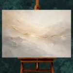 Champagne Horizon Neutral Abstract Wall Art Canvas Print - Image 2