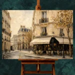 Paris Café Corner Parisian Architecture Wall Art Canvas Print - Image 2