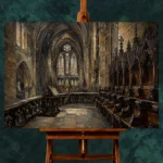 Choir Stalls Gothic Architecture Wall Art Canvas Print - Image 2
