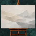 Layered Hills Neutral Abstract Wall Art Canvas Print - Image 2