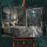 Moonlit Bedroom Wall Art wall art print for elegant interiors