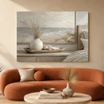 Ceramic Vase Seascape Coastal Bedroom Wall Art Canvas Print - Image 3