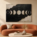 Horizontal Lunar Sequence Moon Phase Wall Art Canvas Print - Image 4