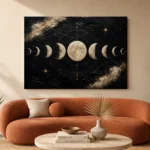 Noir Celestial Alignment Moon Phase Wall Art Canvas Print - Image 4