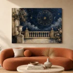 Moonlit Terrace Zodiac Wall Art Canvas Print - Image 4