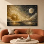 Celestial Horizon Sun and Moon Wall Art Canvas Print - Image 4