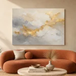 Aureate Cloudscape Gold Abstract Wall Art Canvas Print - Image 3