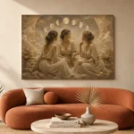 Moon Sisters Celestial Feminine Wall Art Canvas Print - Image 4