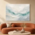 Aqua Tide Fluid Abstract Wall Art Canvas Print - Image 3