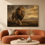 Roaming Sovereign Lion Wall Art Canvas Print - Image 3