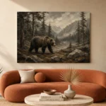 Mountain Bear Wildlife Portrait Wall Art Canvas Print - Image 3