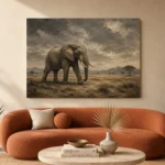Savanna Elephant Wildlife Portrait Wall Art Canvas Print - Image 3