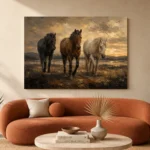 Running Chestnut Horse Wall Art Canvas Print - Image 3