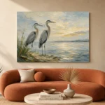 Coastal Herons Bird Wall Art Canvas Print - Image 3