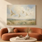 Flying White Doves Bird Wall Art Canvas Print - Image 3