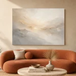 Champagne Horizon Neutral Abstract Wall Art Canvas Print - Image 3