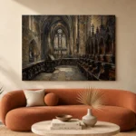 Choir Stalls Gothic Architecture Wall Art Canvas Print - Image 3
