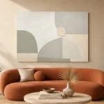 Sage Arch Neutral Abstract Wall Art Canvas Print - Image 3