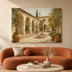 Lemon Courtyard Mediterranean Architecture Wall Art Canvas Print - Image 2