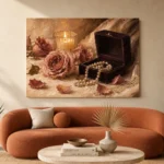 Pearl Jewelry Box Romantic Bedroom Wall Art Canvas Print - Image 4