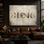 Ivory Celestial Sequence Moon Phase Wall Art Canvas Print - Image 5
