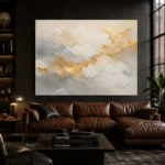 Aureate Cloudscape Gold Abstract Wall Art Canvas Print - Image 4
