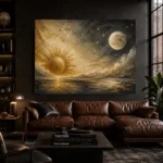 Celestial Horizon Sun and Moon Wall Art Canvas Print - Image 5