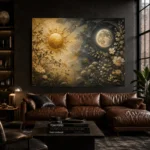 Celestial Garden Sun and Moon Wall Art Canvas Print - Image 5