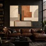Terracotta Architectural Balance Geometric Abstract Wall Art Canvas Print - Image 4