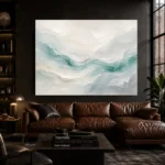 Aqua Tide Fluid Abstract Wall Art Canvas Print - Image 4