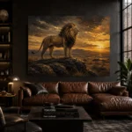 Sunset Monarch Lion Wall Art Canvas Print - Image 4