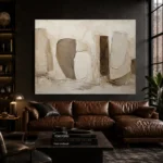 Stone Forms Textured Abstract Wall Art Canvas Print - Image 4