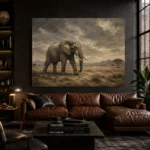 Savanna Elephant Wildlife Portrait Wall Art Canvas Print - Image 4