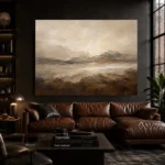 Mountain Horizon Textured Abstract Wall Art Canvas Print - Image 4