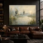 Flying Cranes Bird Wall Art Canvas Print - Image 4