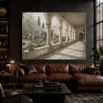 Cloister Garden Arcade Classical Architecture Wall Art Canvas Print - Image 4