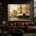 Paris Café Corner Parisian Architecture Wall Art Canvas Print - Image 3