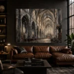 Grand Nave Gothic Architecture Wall Art Canvas Print - Image 4