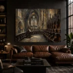 Choir Stalls Gothic Architecture Wall Art Canvas Print - Image 4