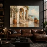 Luminous Sea Terrace Mediterranean Architecture Wall Art Canvas Print - Image 4