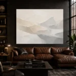 Layered Hills Neutral Abstract Wall Art Canvas Print - Image 4